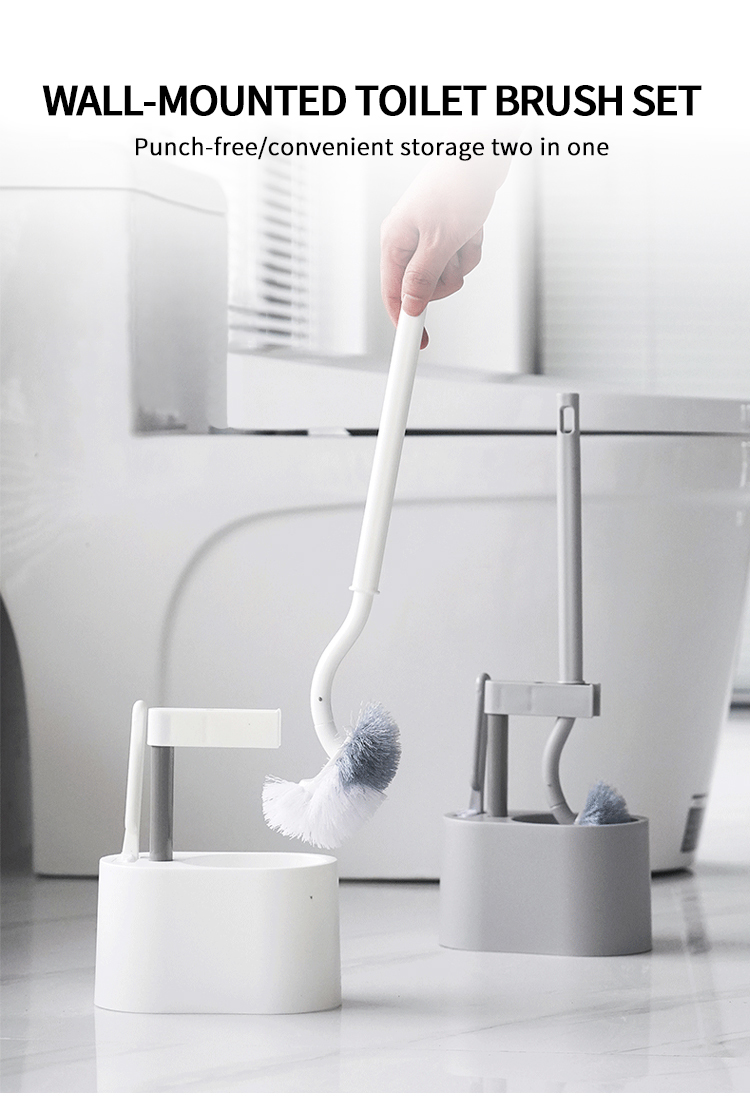 Escova de vaso sanitário montada na parede para limpeza de escova de vaso sanitário de alta qualidade e suporte (1)
